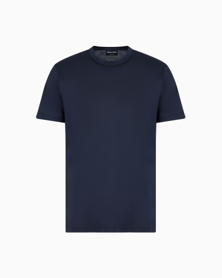a|x armani exchange Plain-knit jersey T-shirt in a silk-and-cotton blend