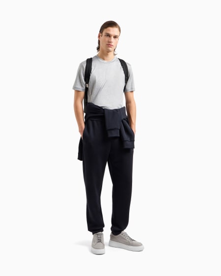 A|x Armani Exchange Plain-knit Jersey T-shirt In A Silk-and-cotton Blend