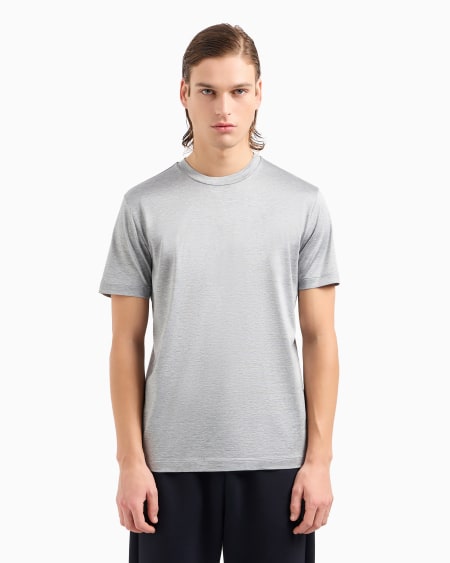 A|x Armani Exchange Plain-knit Jersey T-shirt In A Silk-and-cotton Blend