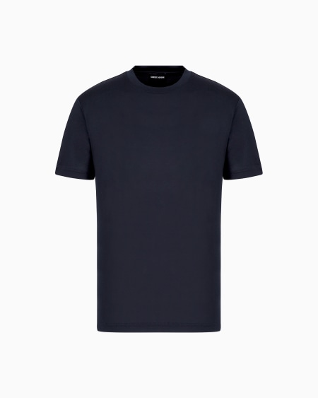 a|x armani exchange Plain-knit jersey T-shirt in a silk-and-cotton blend