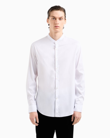 A|x Armani Exchange Plain-knit Stretch Cotton Icon Shirt