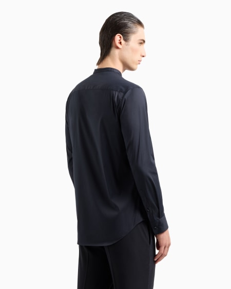 A|x Armani Exchange Plain-knit Stretch Cotton Icon Shirt