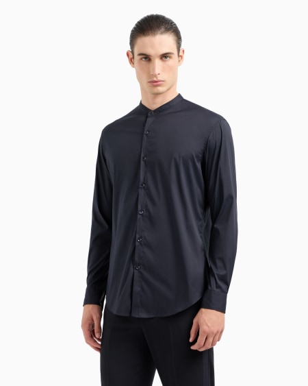 A|x Armani Exchange Plain-knit Stretch Cotton Icon Shirt