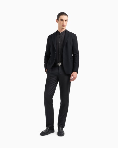 A|x Armani Exchange Plain-knit Stretch Cotton Icon Shirt