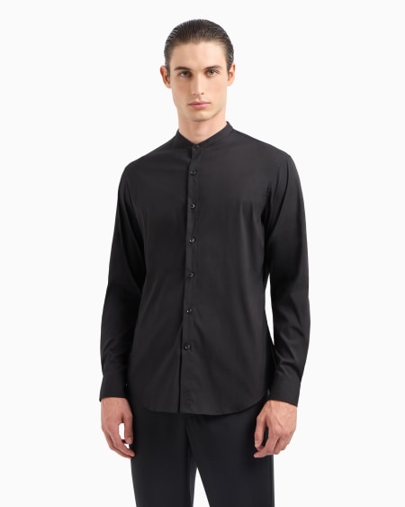 A|x Armani Exchange Plain-knit Stretch Cotton Icon Shirt
