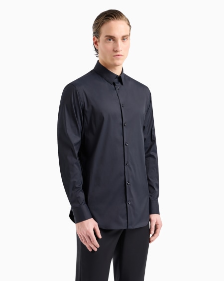 A|x Armani Exchange Plain-knit Stretch Cotton Shirt