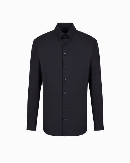 a|x armani exchange Plain-knit stretch cotton shirt