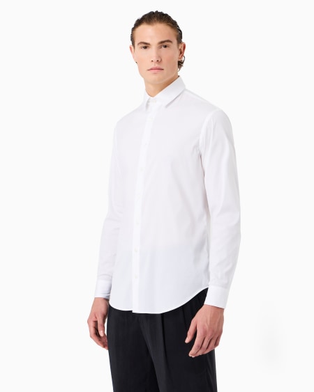 A|x Armani Exchange Plain-knit Stretch Cotton Shirt