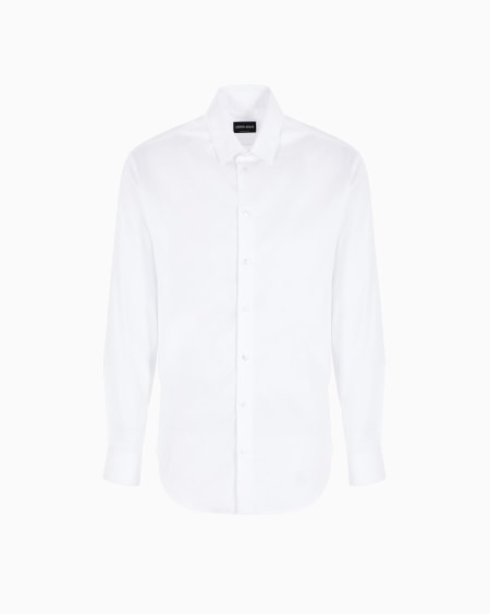 a|x armani exchange Plain-knit stretch cotton shirt