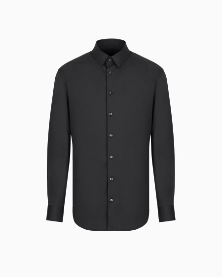 a|x armani exchange Plain-knit stretch cotton shirt