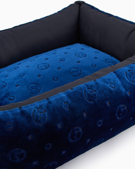 A|x Armani Exchange Poldo X Giorgio Armani Dog Bed In Monogram Jacquard Velvet