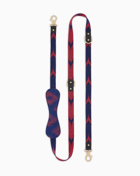a|x armani exchange Poldo x Giorgio Armani leash in Ikat jacquard and leather