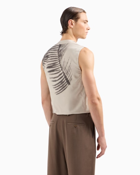 A|x Armani Exchange Printed Cupro Double-breasted Waistcoat