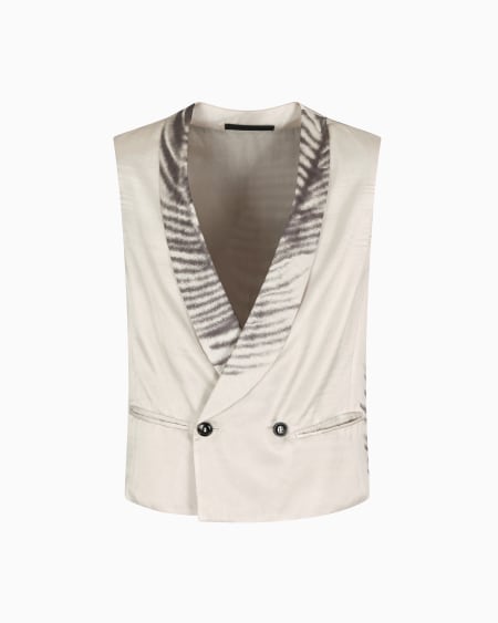 a|x armani exchange Printed cupro double-breasted waistcoat