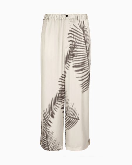 a|x armani exchange Printed cupro wide-leg trousers