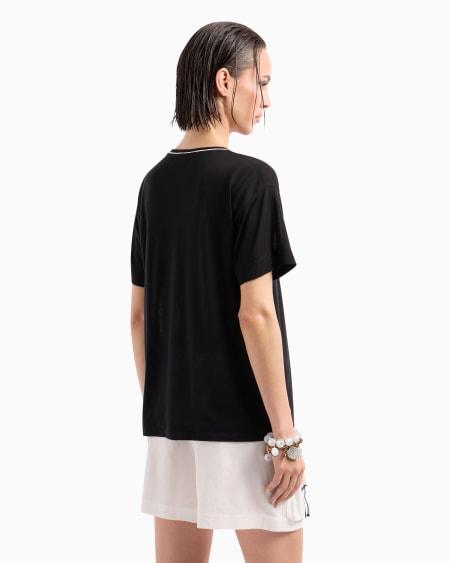 A|x Armani Exchange Printed Silk And Lyocell Crew-neck T-shirt