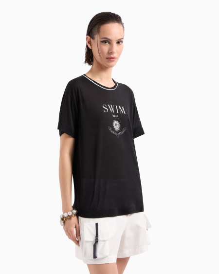 A|x Armani Exchange Printed Silk And Lyocell Crew-neck T-shirt