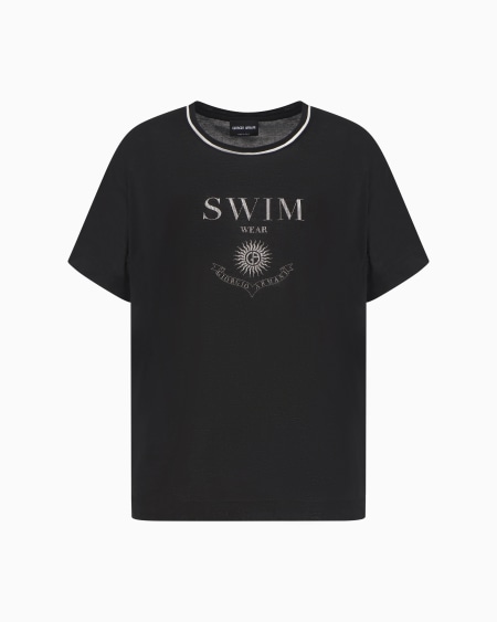 a|x armani exchange Printed silk and Lyocell crew-neck T-shirt