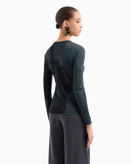 A|x Armani Exchange Printed Silk Interlock Long-sleeved Jumper