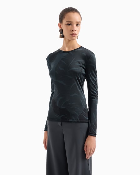 A|x Armani Exchange Printed Silk Interlock Long-sleeved Jumper