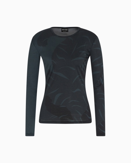 A|x Armani Exchange Printed Silk Interlock Long-sleeved Jumper