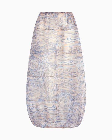 a|x armani exchange Printed silk-organza long skirt