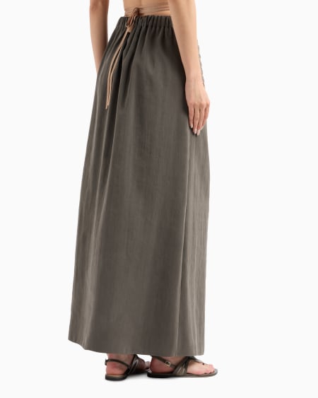 A|x Armani Exchange Printed Silk-organza Long Skirt
