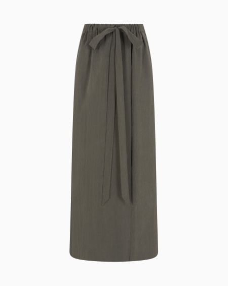 a|x armani exchange Printed silk-organza long skirt