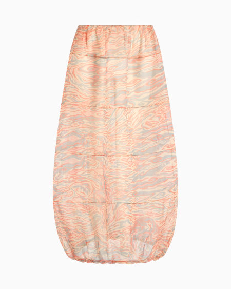 a|x armani exchange Printed silk-organza long skirt