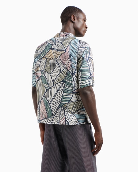 A|x Armani Exchange Printed Silk Short-sleeved Shirt
