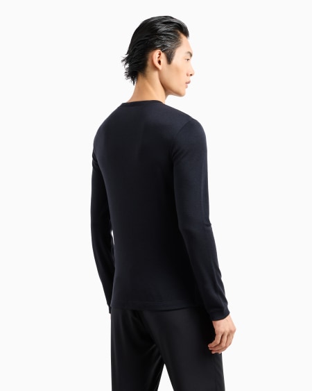 A|x Armani Exchange Pure Cashmere Interlock Crew-neck Jumper