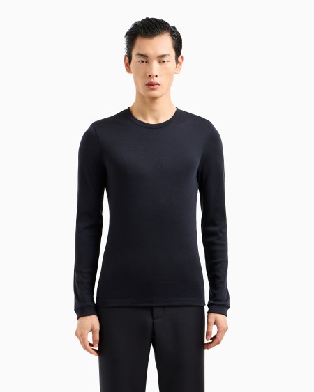 A|x Armani Exchange Pure Cashmere Interlock Crew-neck Jumper