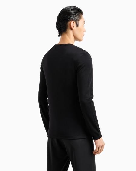 A|x Armani Exchange Pure Cashmere Interlock Crew-neck Jumper