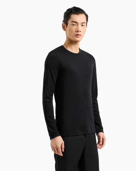 A|x Armani Exchange Pure Cashmere Interlock Crew-neck Jumper