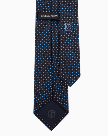 A|x Armani Exchange Pure Silk Polka-dot Jacquard Tie