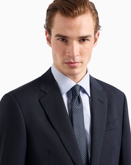 A|x Armani Exchange Pure Silk Polka-dot Jacquard Tie