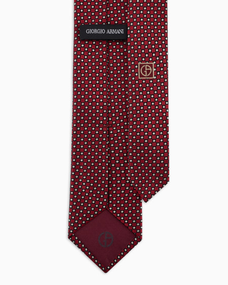 A|x Armani Exchange Pure Silk Polka-dot Jacquard Tie
