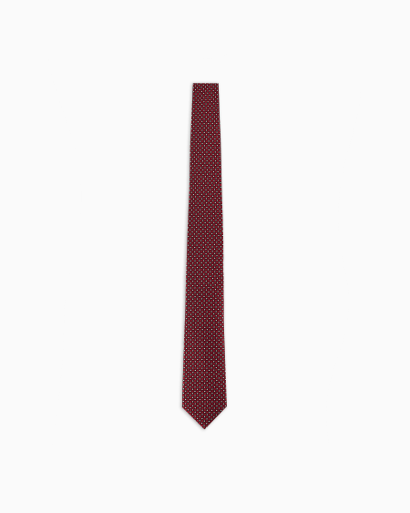 a|x armani exchange Pure silk polka-dot jacquard tie