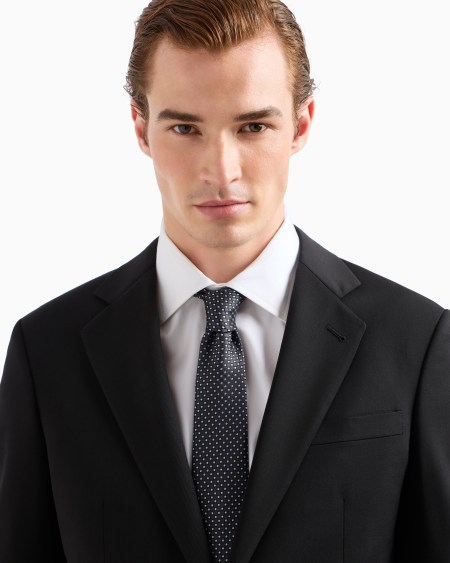 A|x Armani Exchange Pure Silk Polka-dot Jacquard Tie