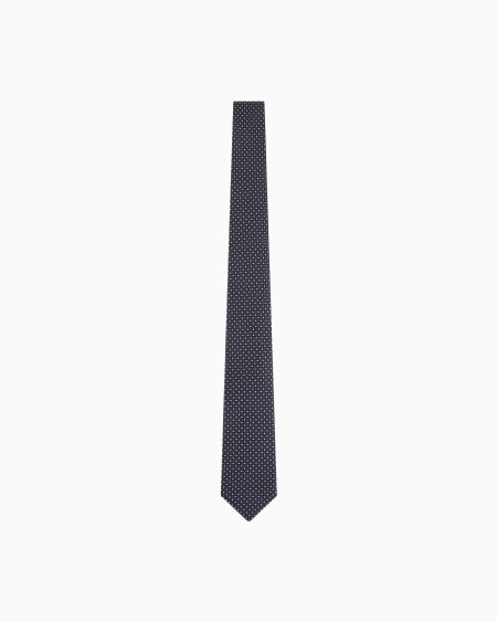 a|x armani exchange Pure silk polka-dot jacquard tie