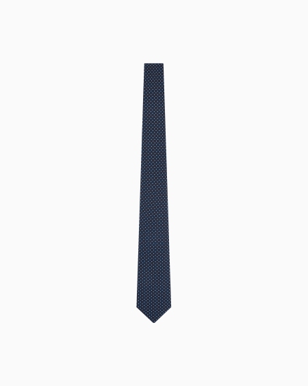 a|x armani exchange Pure silk polka-dot jacquard tie