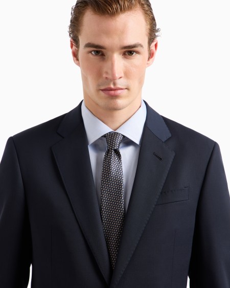 A|x Armani Exchange Pure Silk Tie With Geometric Jacquard Motif