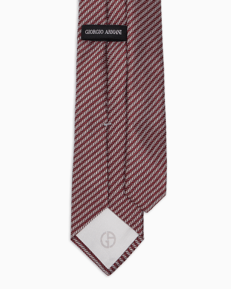 A|x Armani Exchange Pure Silk Tie With Geometric Jacquard Motif