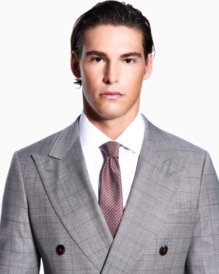 A|x Armani Exchange Pure Silk Tie With Geometric Jacquard Motif