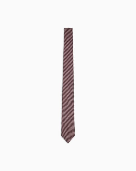 a|x armani exchange Pure silk tie with geometric jacquard motif