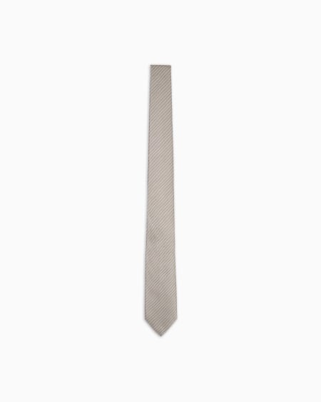 a|x armani exchange Pure silk tie with geometric jacquard motif