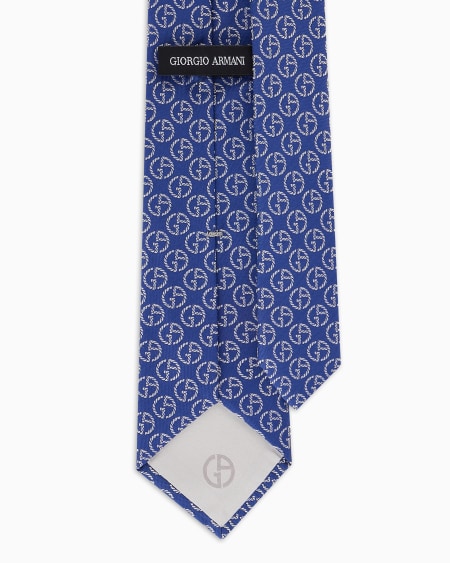 A|x Armani Exchange Pure Silk Tie With Jacquard Monogram