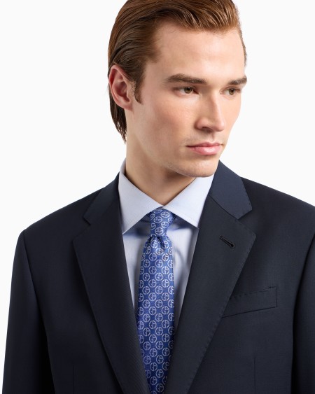 A|x Armani Exchange Pure Silk Tie With Jacquard Monogram