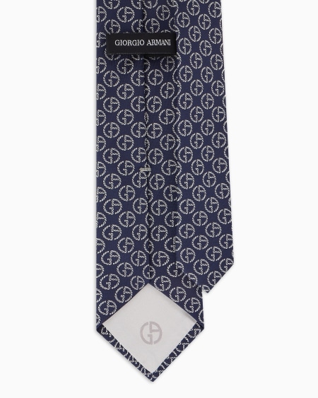 A|x Armani Exchange Pure Silk Tie With Jacquard Monogram