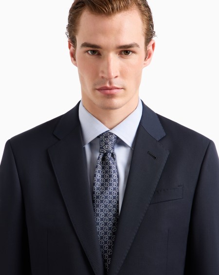 A|x Armani Exchange Pure Silk Tie With Jacquard Monogram